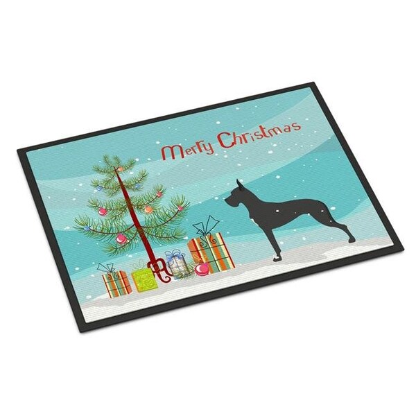 Carolines Treasures BB2993JMAT Great Dane Merry Christmas Tree Indoor or Outdoor Mat; 24 x 36 BB2993JMAT - main